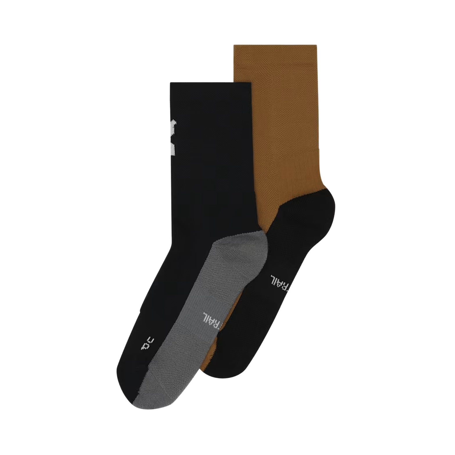 On Trail Socks High 2 Pack in Black Sphinx showing both colours with merino wool blend and arch support for hiking