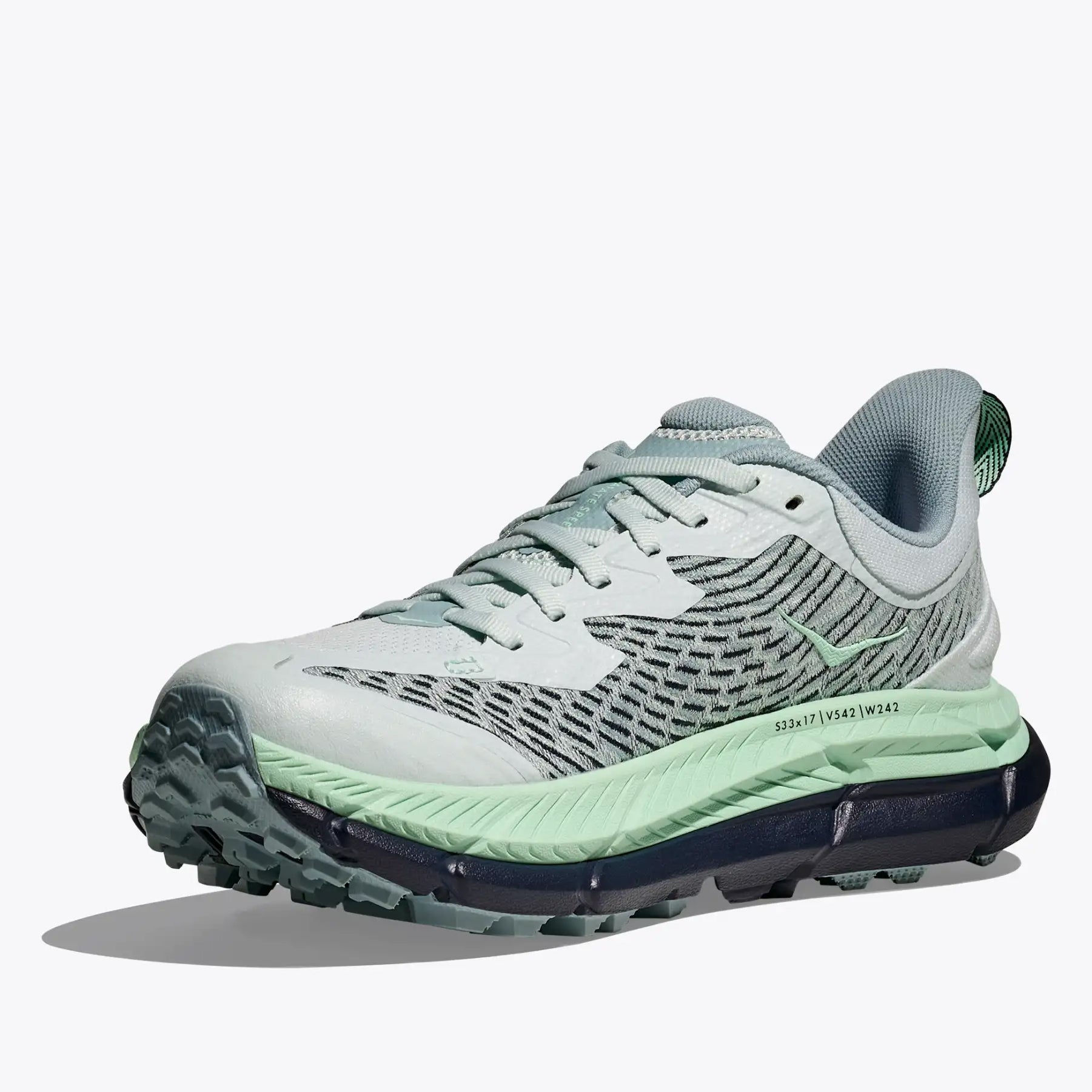 Hoka Women's Mafate Speed 4 Trail Running Shoes Droplet / Mint Fluorite - Achilles Heel