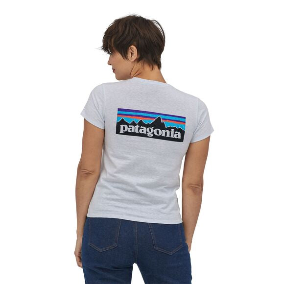 Patagonia Women's P-6 Logo Responsibili-Tee White - Achilles Heel