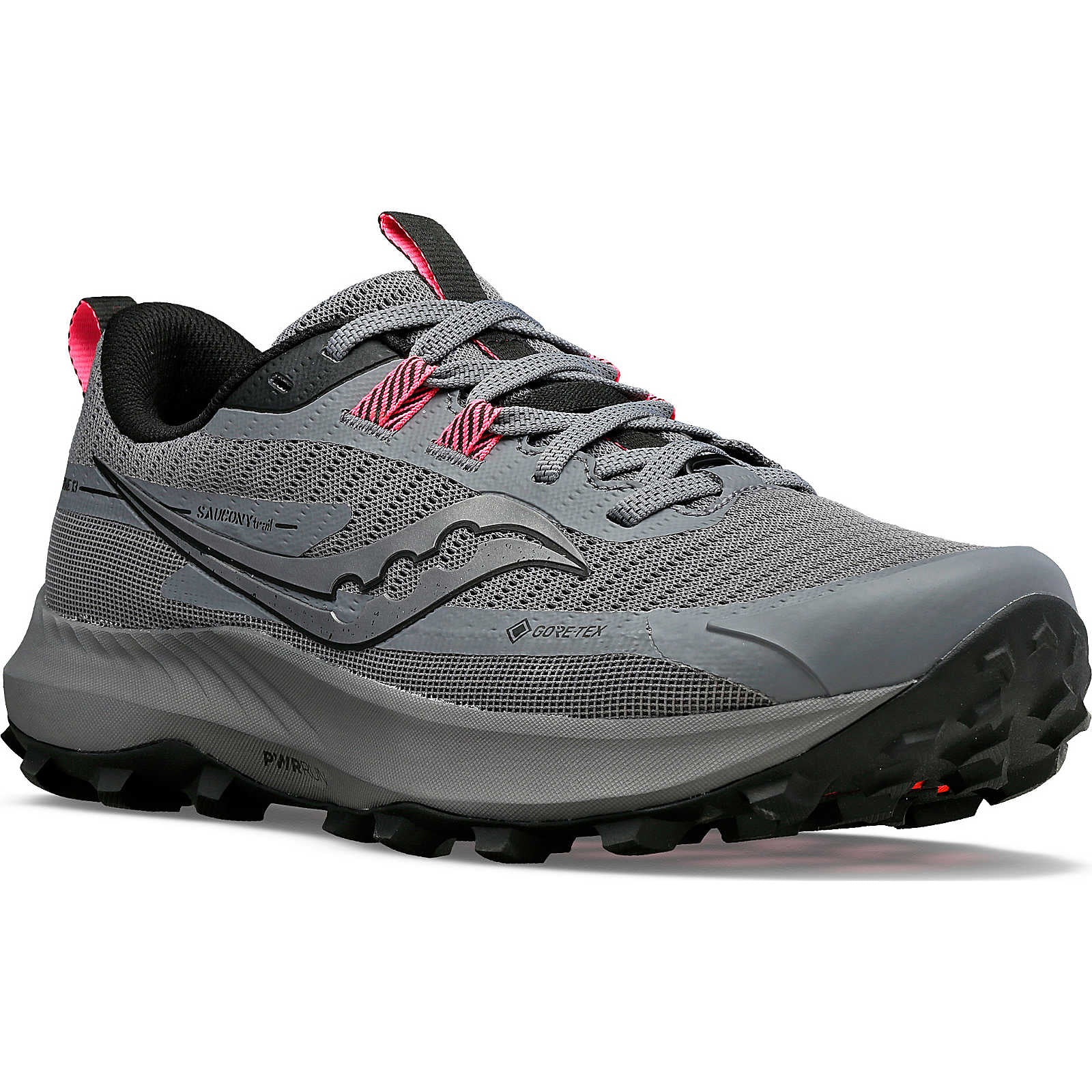 Saucony Women's Peregrine 13 GORE-TEX Trail Running Shoes Gravel / Black - Achilles Heel