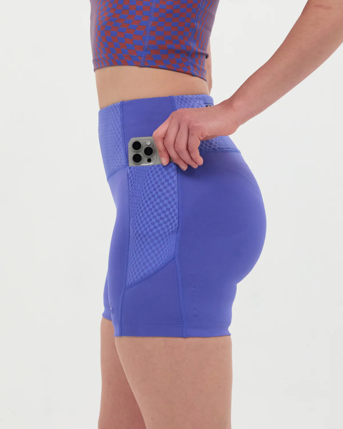 Women's Stamina 5 Inch High Waisted Compression Shorts Deep Peri Blue - Achilles Heel