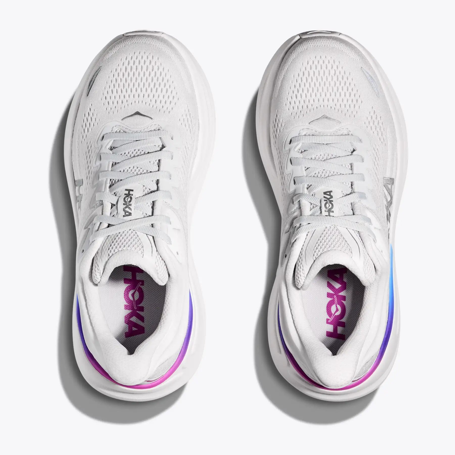 Hoka Women's Bondi 9 Running Shoes Cosmic Grey / White - Achilles Heel