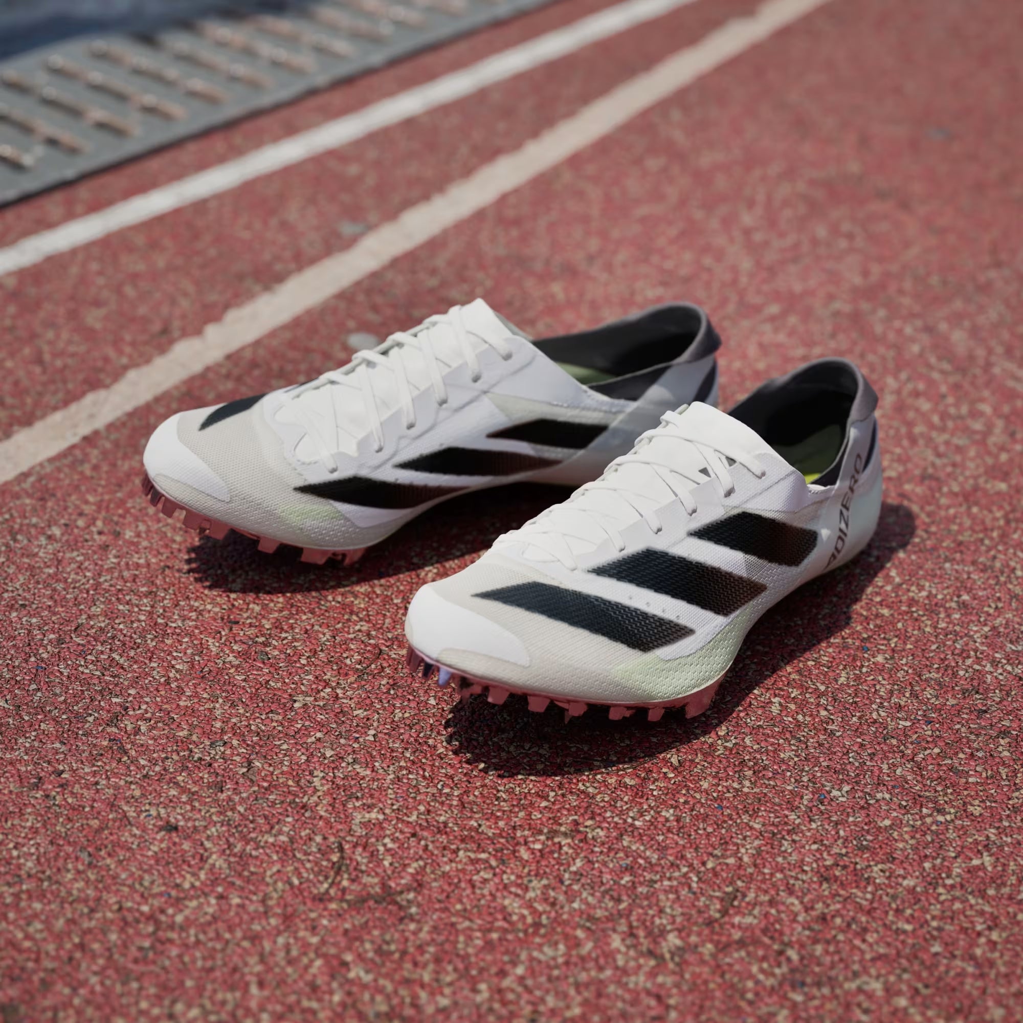 adidas Adizero Finesse Running Spikes Cloud White / Core Black / Green Spark - Achilles Heel