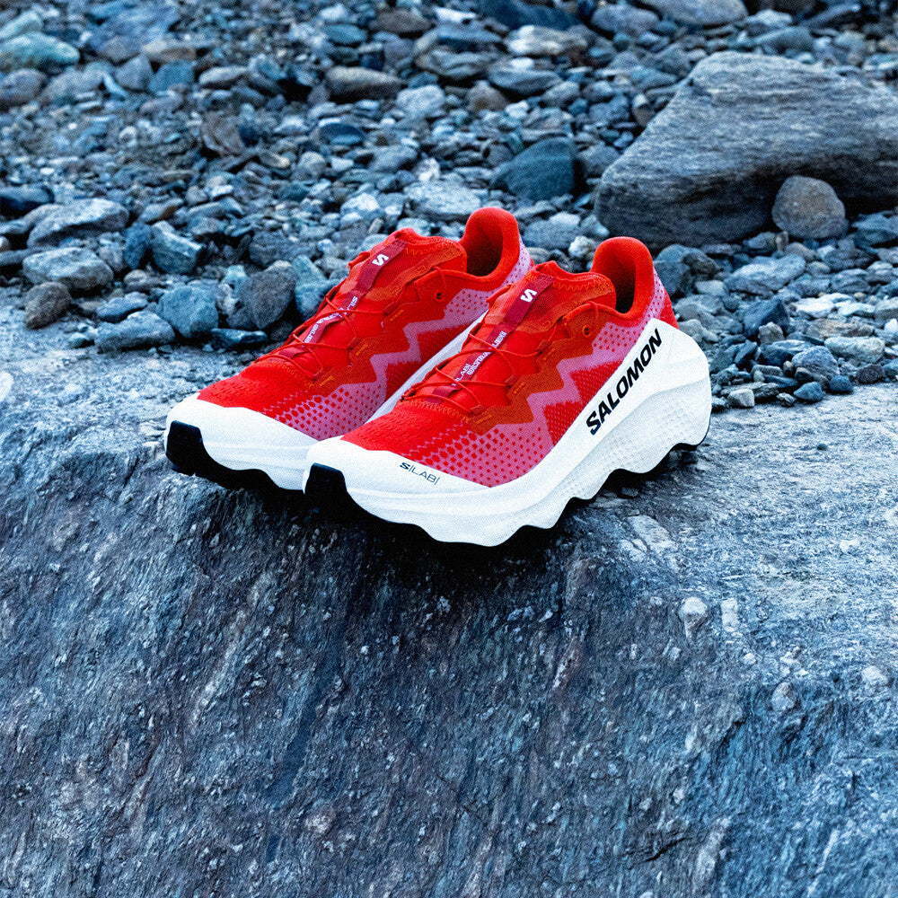 Salomon S/LAB Ultra Glide Trail Running Shoes Fiery Red / Pompeian Red / Vanilla Ice - Achilles Heel
