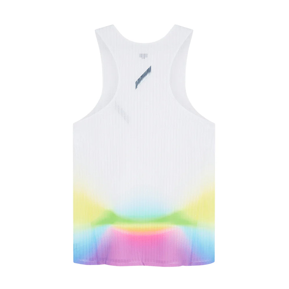 Men's Race Vest White / Summer Rainbow - Achilles Heel