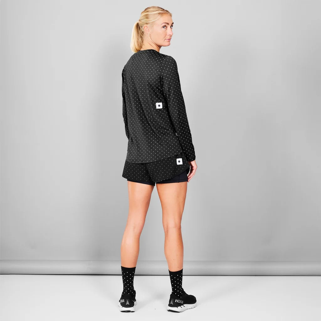 SAYSKY Women's Reflective Polka Pace Top Black - Achilles Heel