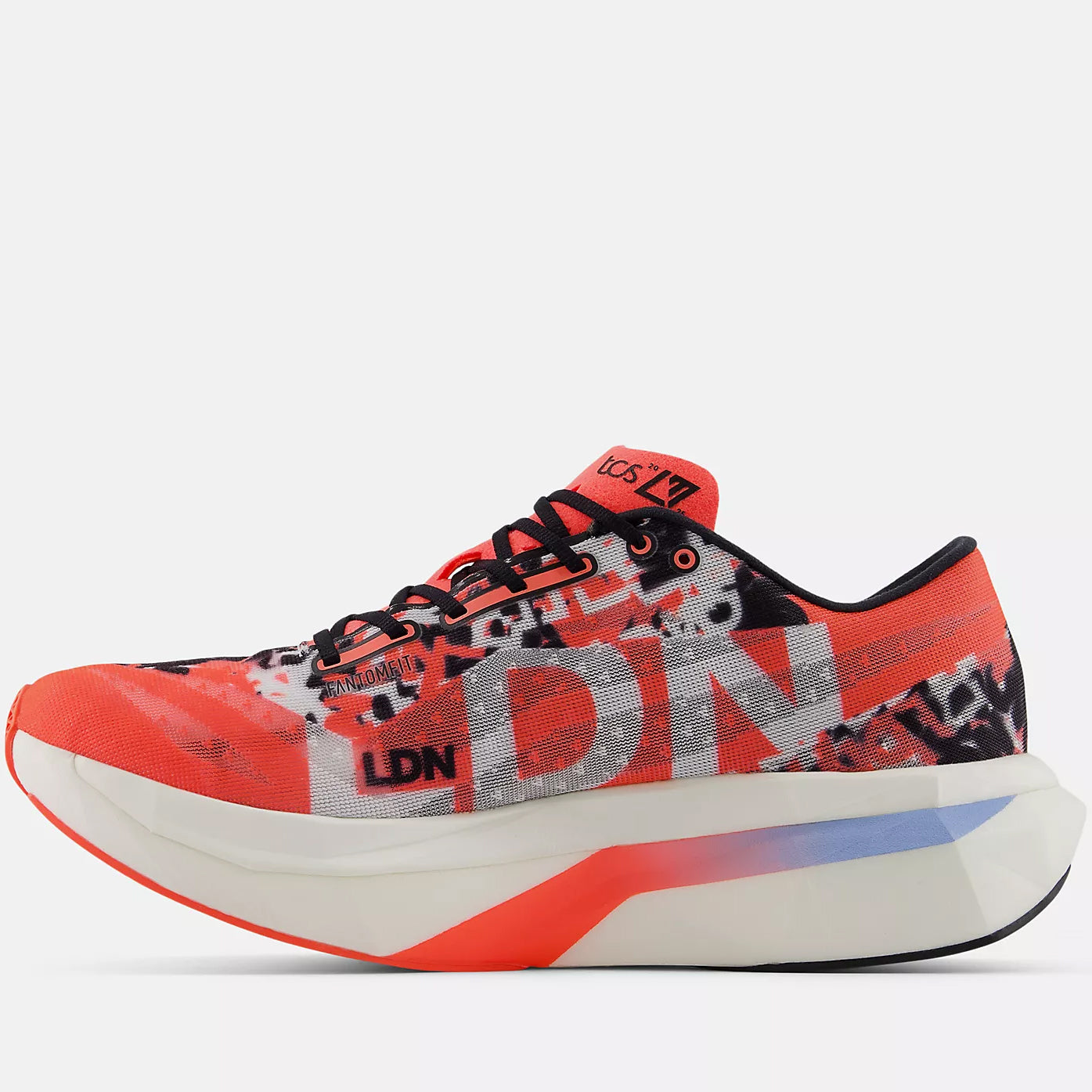 New Balance Women's London Marathon FuelCell SuperComp Elite v4 Running Shoe Urgent Red / White / Black - Achilles Heel