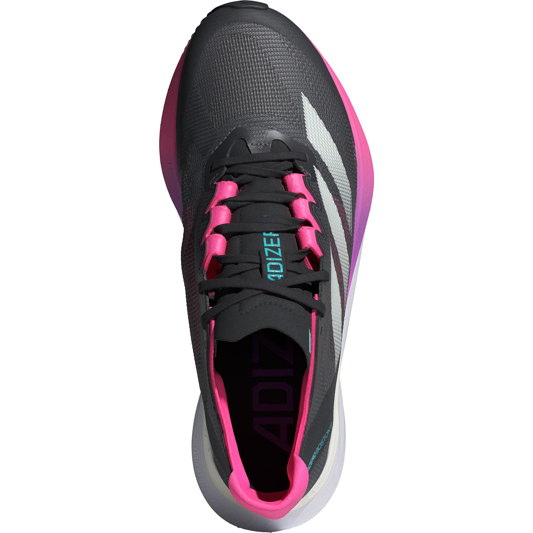 adidas Women's Adizero Boston 12 Grey Five / Crystal Jade / Lucid Pink - Achilles Heel