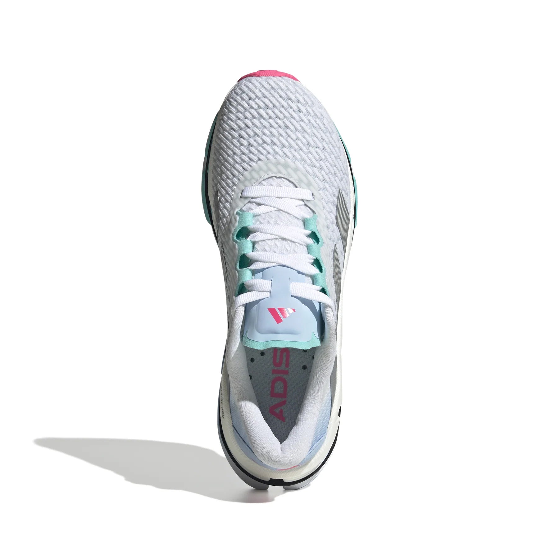 adidas Women's Adistar BYD Running Shoes Cloud White / Silver Metallic / Flash Aqua - Achilles Heel