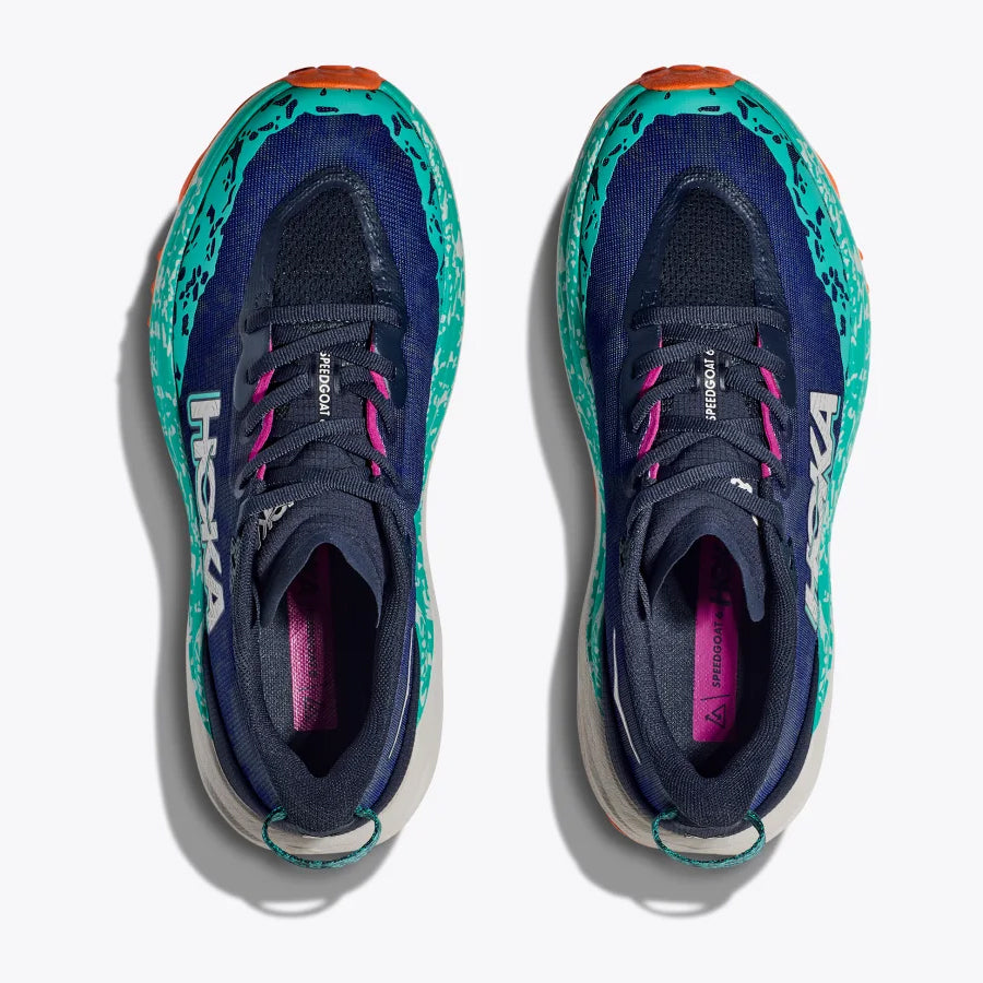 Hoka Women's Speedgoat 6 Wide Fit Trail Running Shoes Varsity Navy / Meteor - Achilles Heel