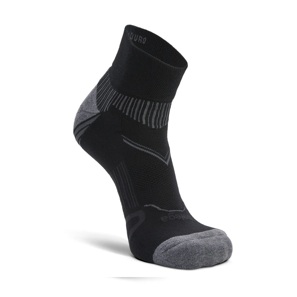 Enduro Quarter Running Socks Black / Grey - Achilles Heel