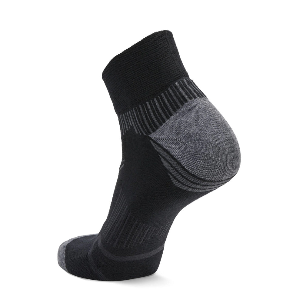 Enduro Quarter Running Socks Black / Grey - Achilles Heel