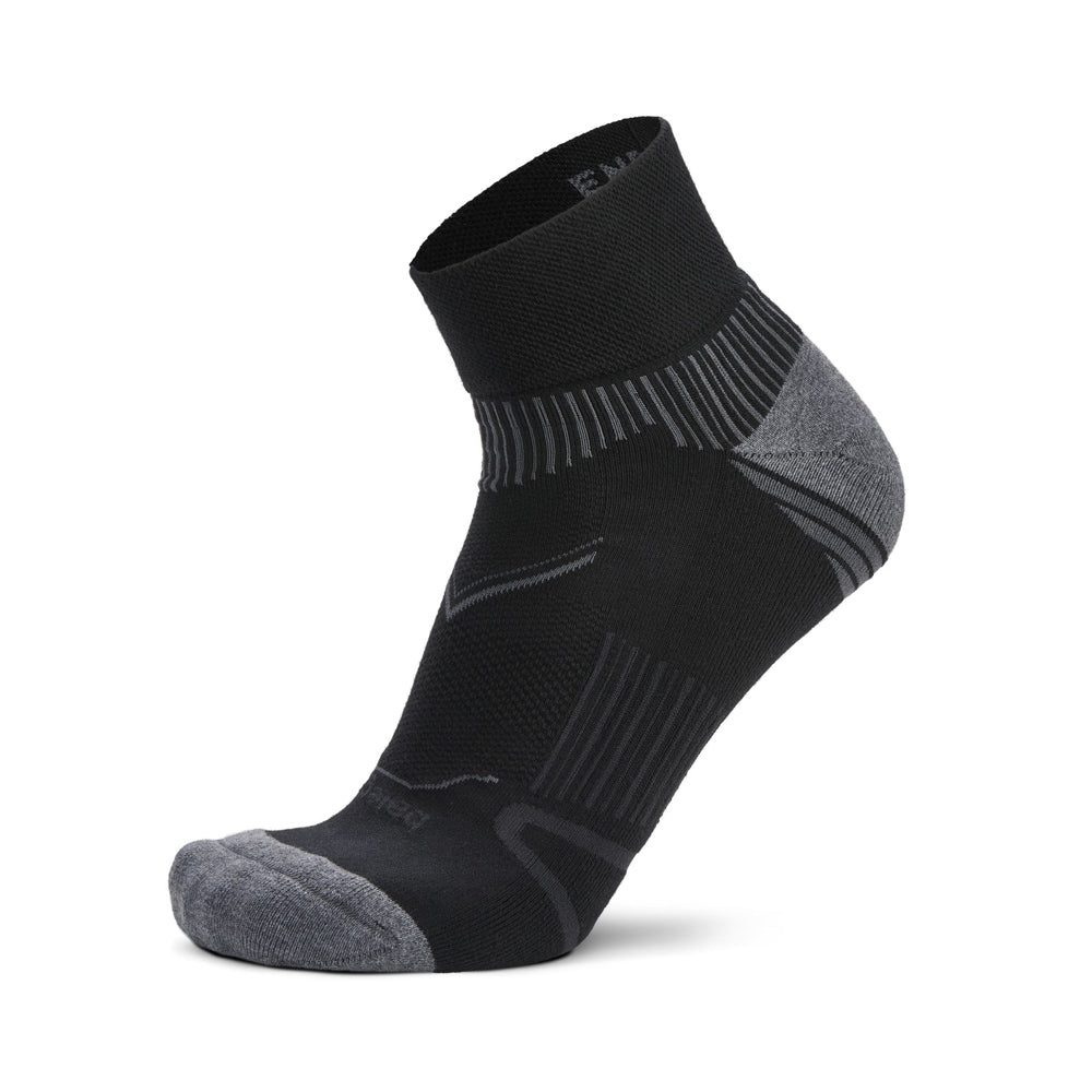 Enduro Quarter Running Socks Black / Grey - Achilles Heel