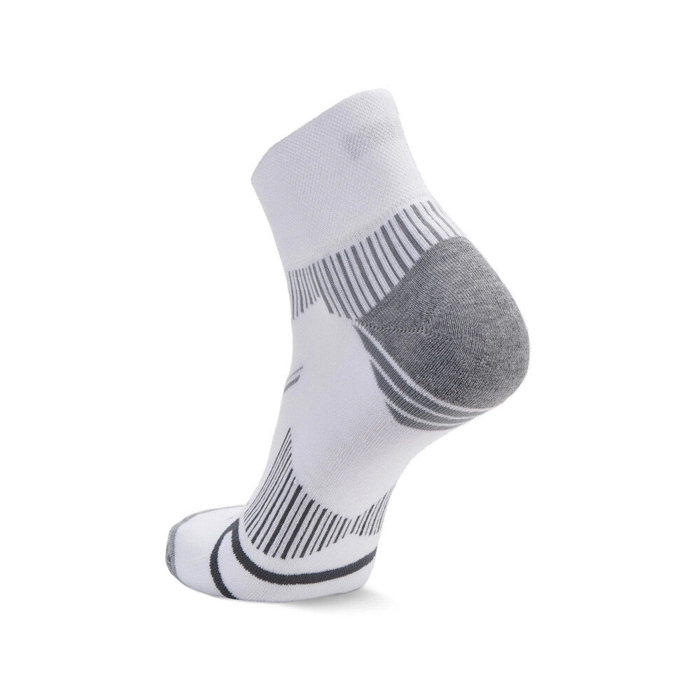 Enduro Quarter Running Socks White / Grey - Achilles Heel