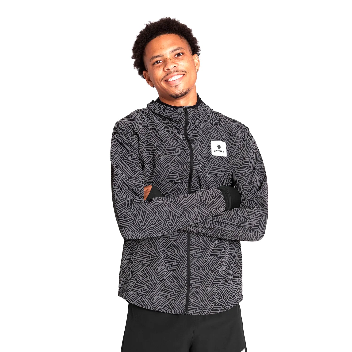 Men's Reflective Blaze Jacket Black AOP