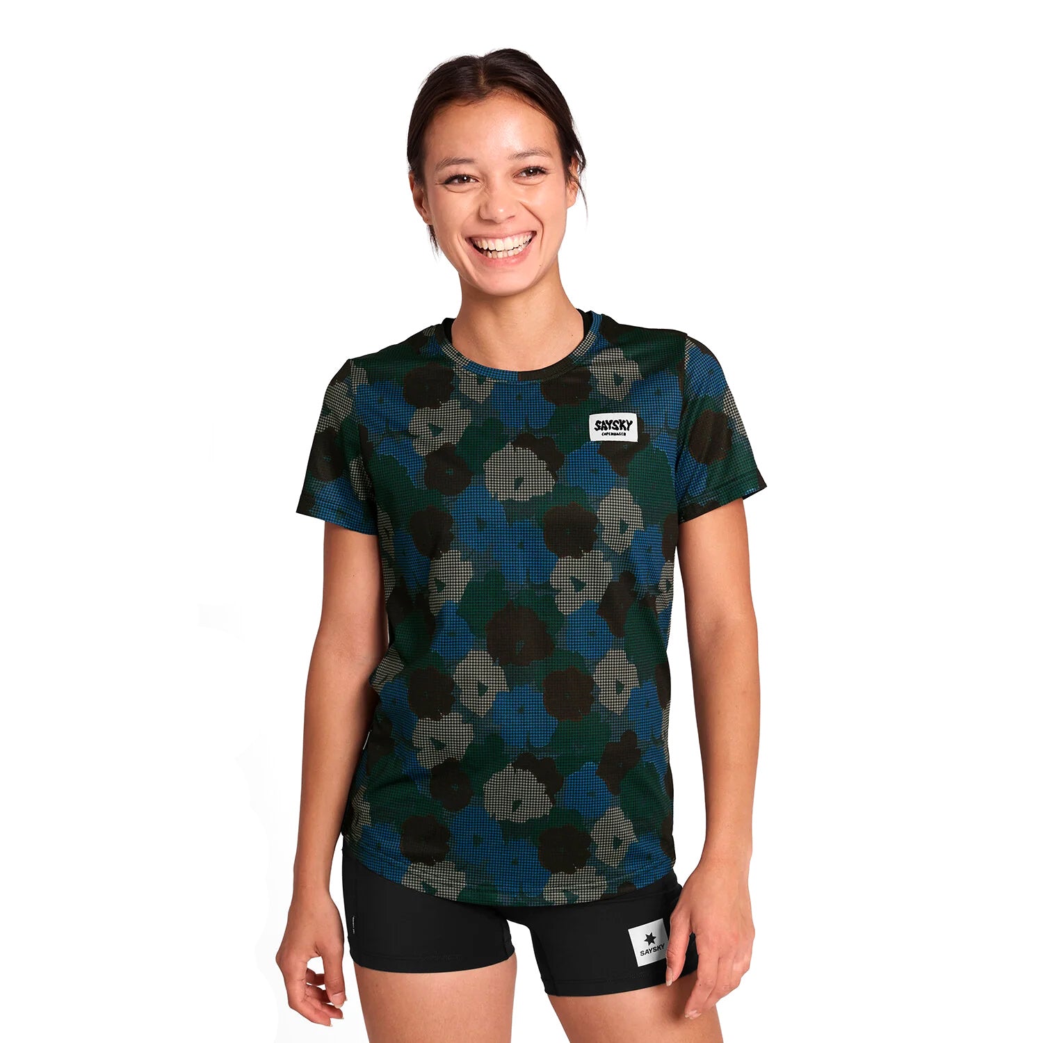Women's Flower Combat Tee Blue AOP