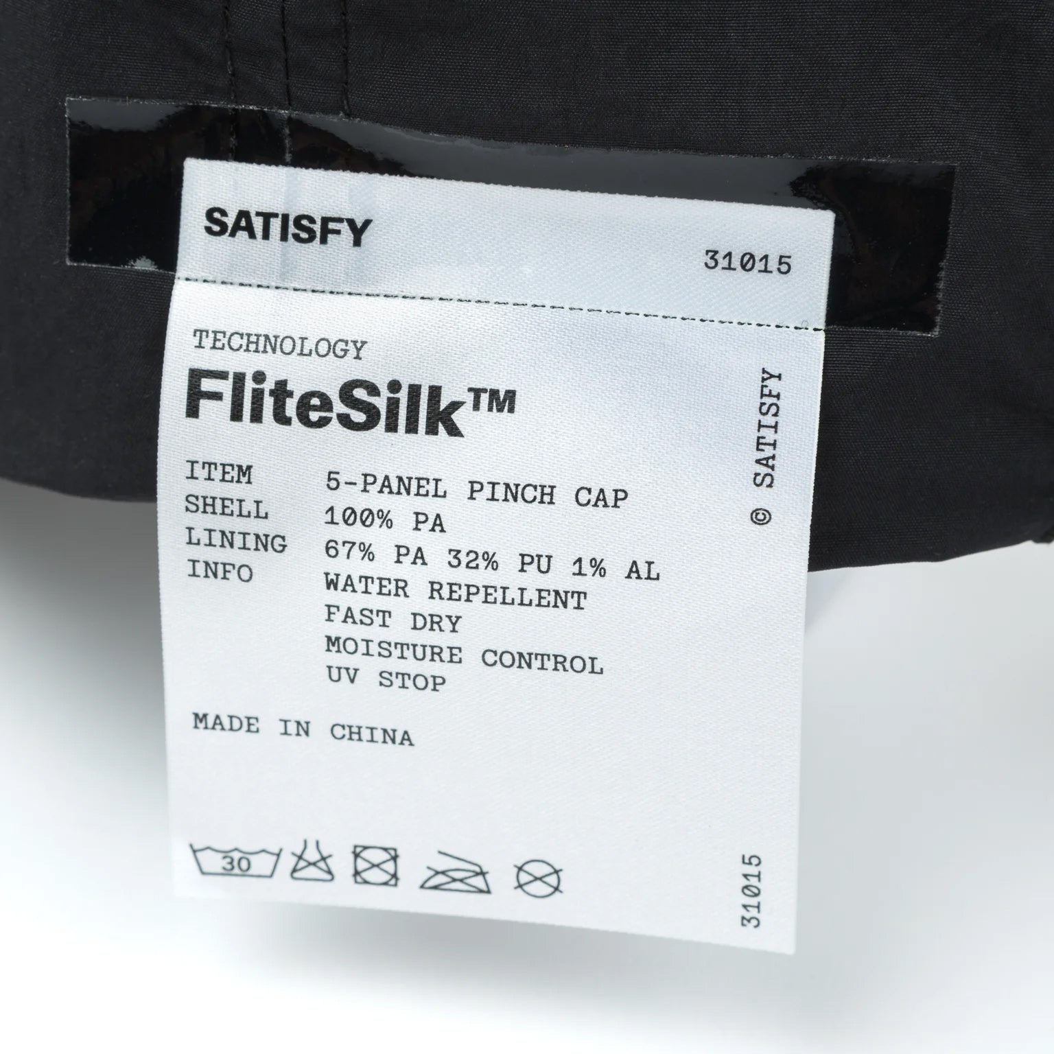 FliteSilk 5 Panel Pinch Cap Black - Achilles Heel