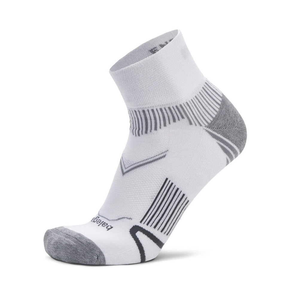 Enduro Quarter Running Socks White / Grey - Achilles Heel