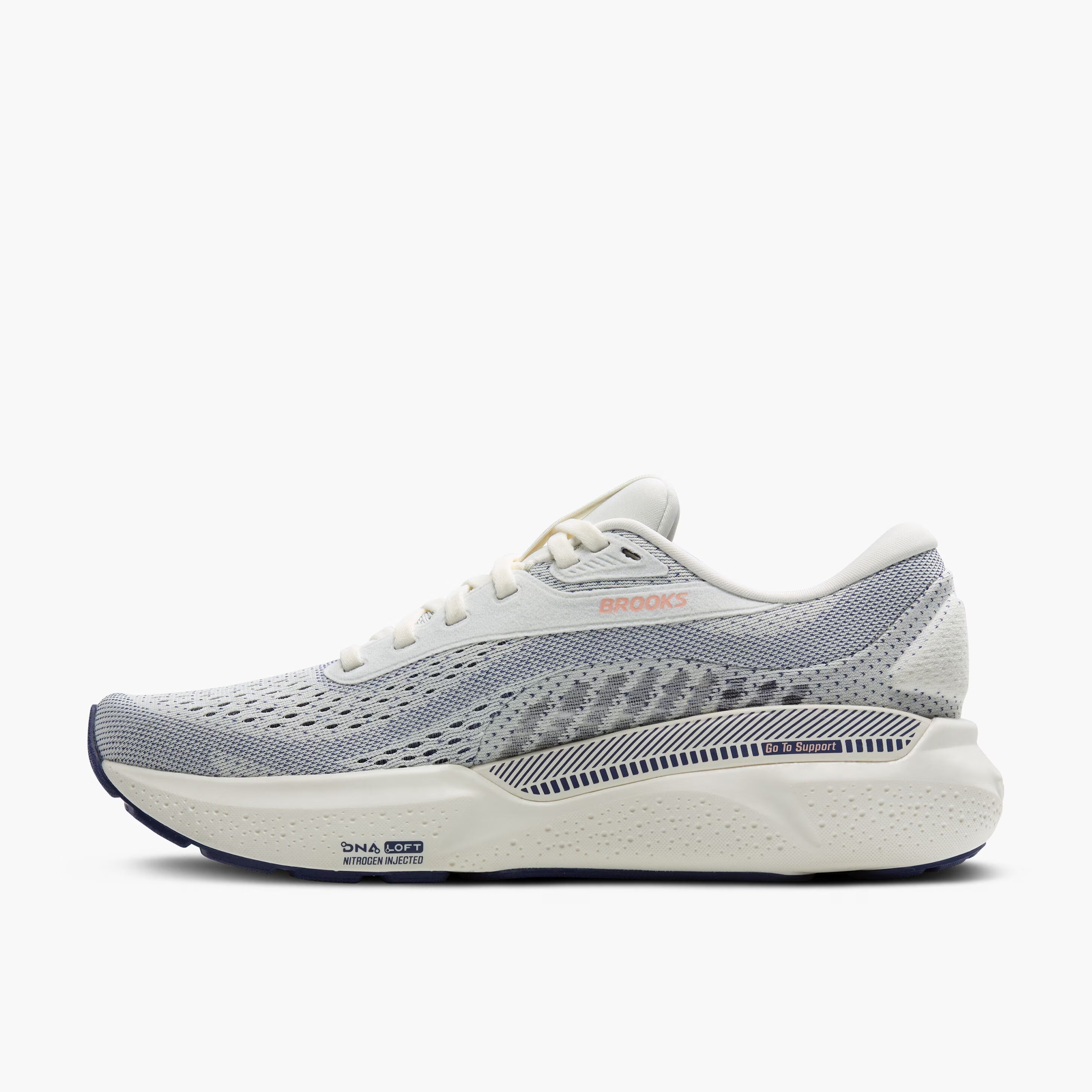 Brooks Women's Adrenaline GTS 24 Wide Fit Running Shoes Grey / Blue Ribbon / Peach - Achilles Heel