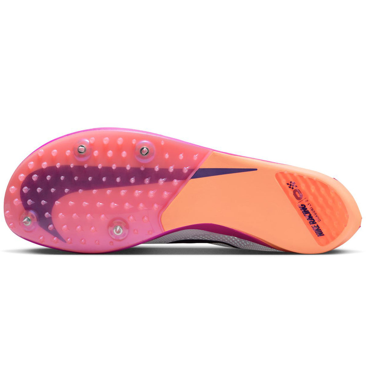 Dragonfly 2 Running Spikes White / Hyper Turquoise / Fire Pink / Obsidian - Achilles Heel