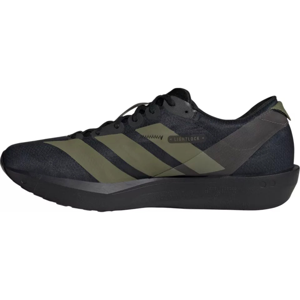 Men's Adizero Adios 9 Running Shoes Core Black / Focus Olive / Charcoal - Achilles Heel