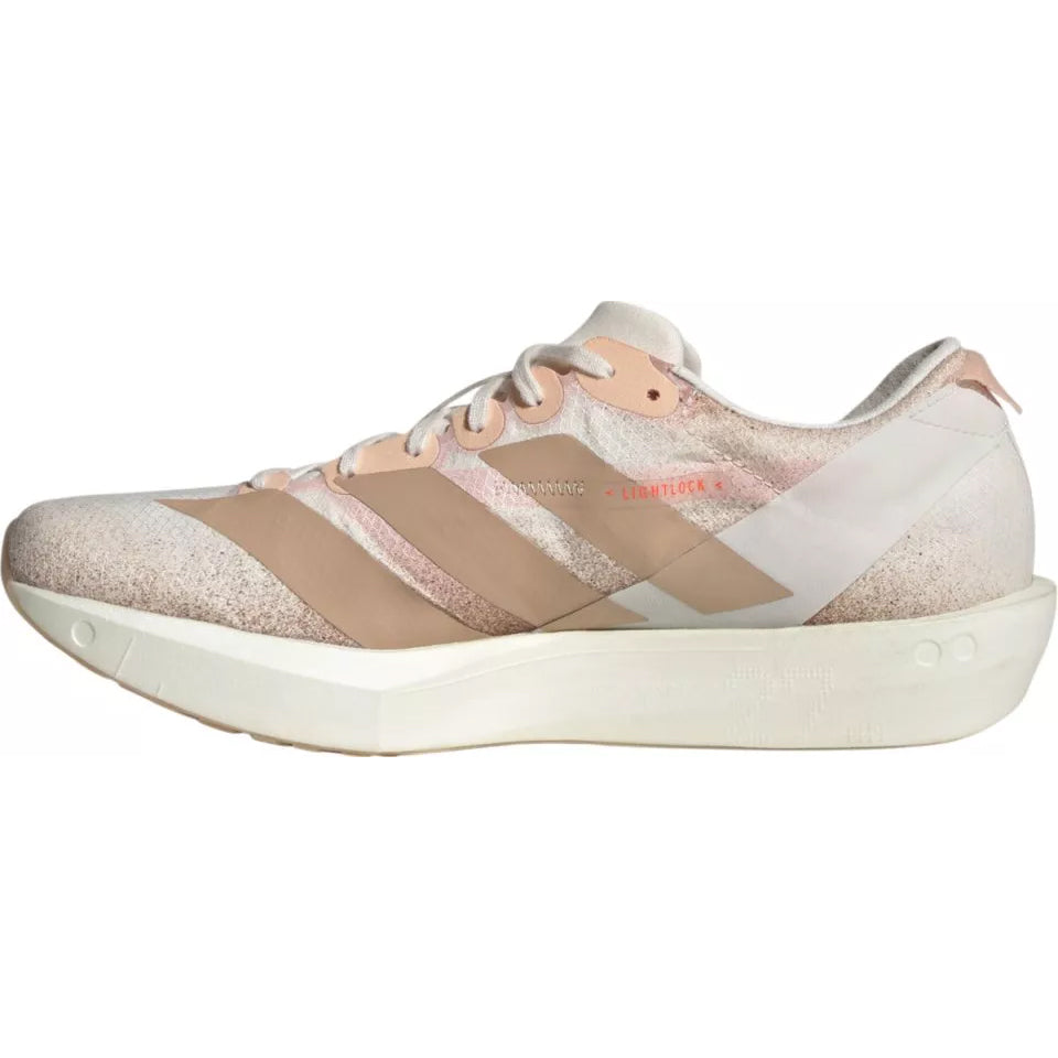 Women's Adizero Adios 9 Running Shoes Chalk White / Warm Sandstone / Impact Orange - Achilles Heel