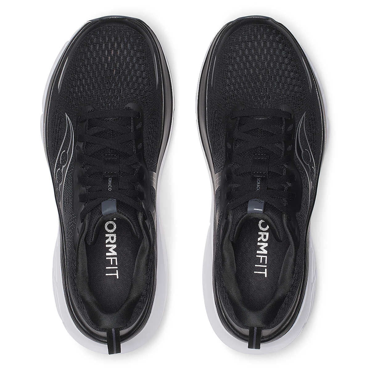 Saucony Women's Guide 18 Wide Fit Running Shoes Black / White - Achilles Heel