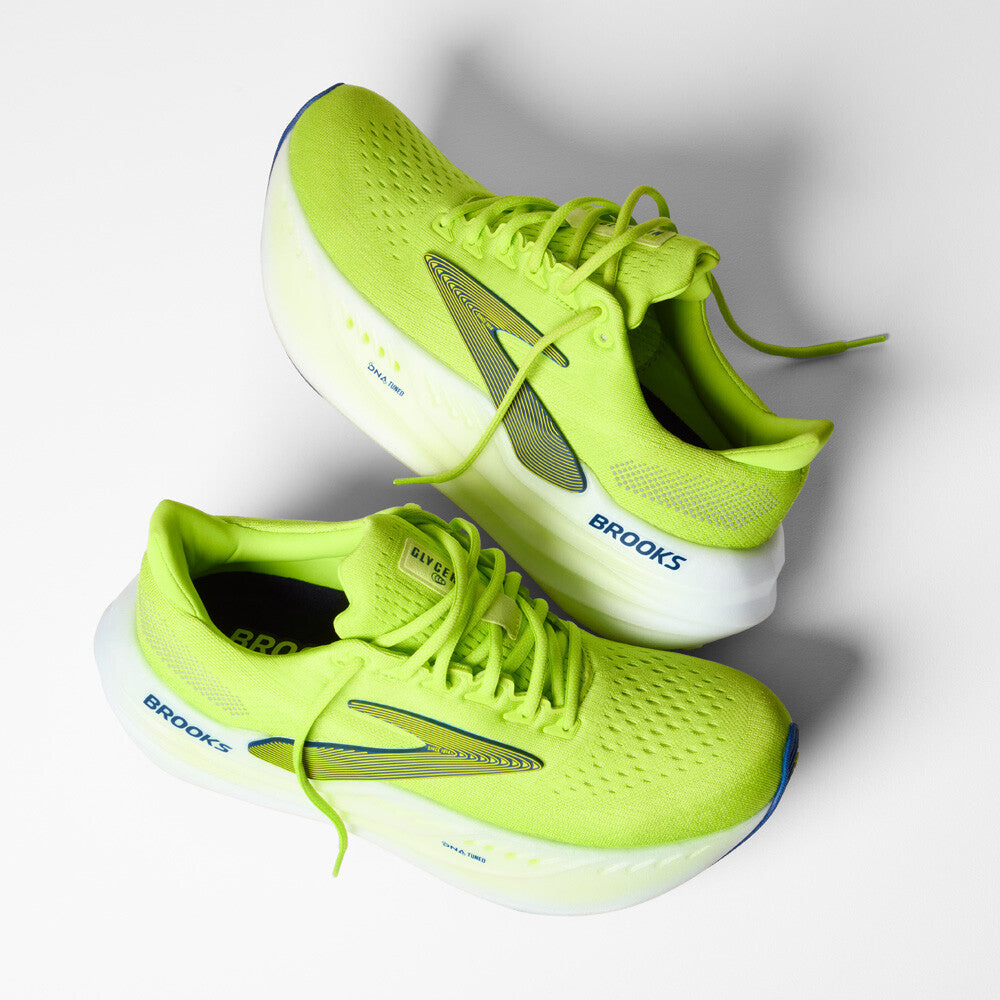 Men's Glycerin Max Running Shoes Lime / Navy Peony / White - Achilles Heel