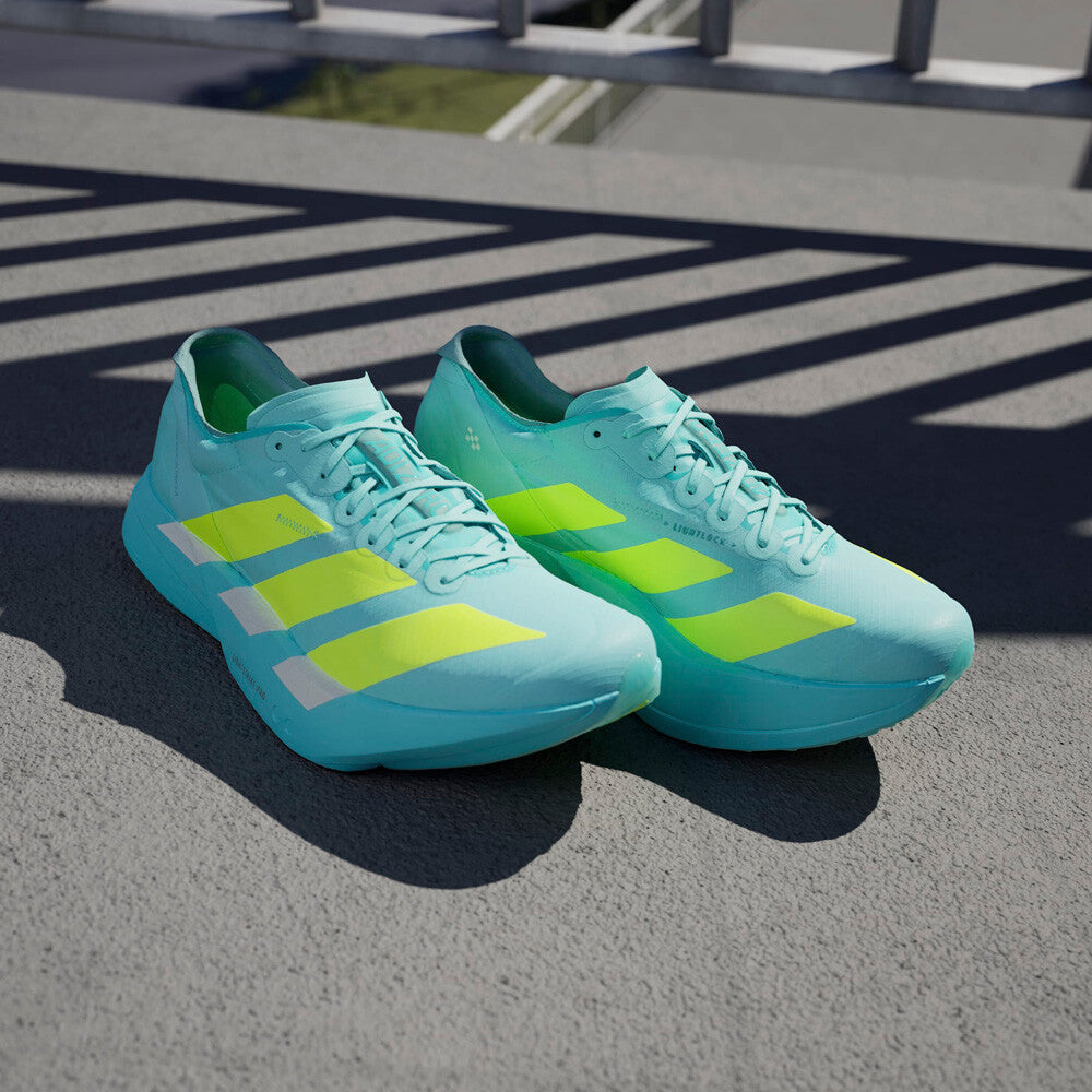 Mens's Adizero Adios Pro 4 Running Shoes Flash Aqua / Lucid Lemon / Mint Ton - Achilles Heel