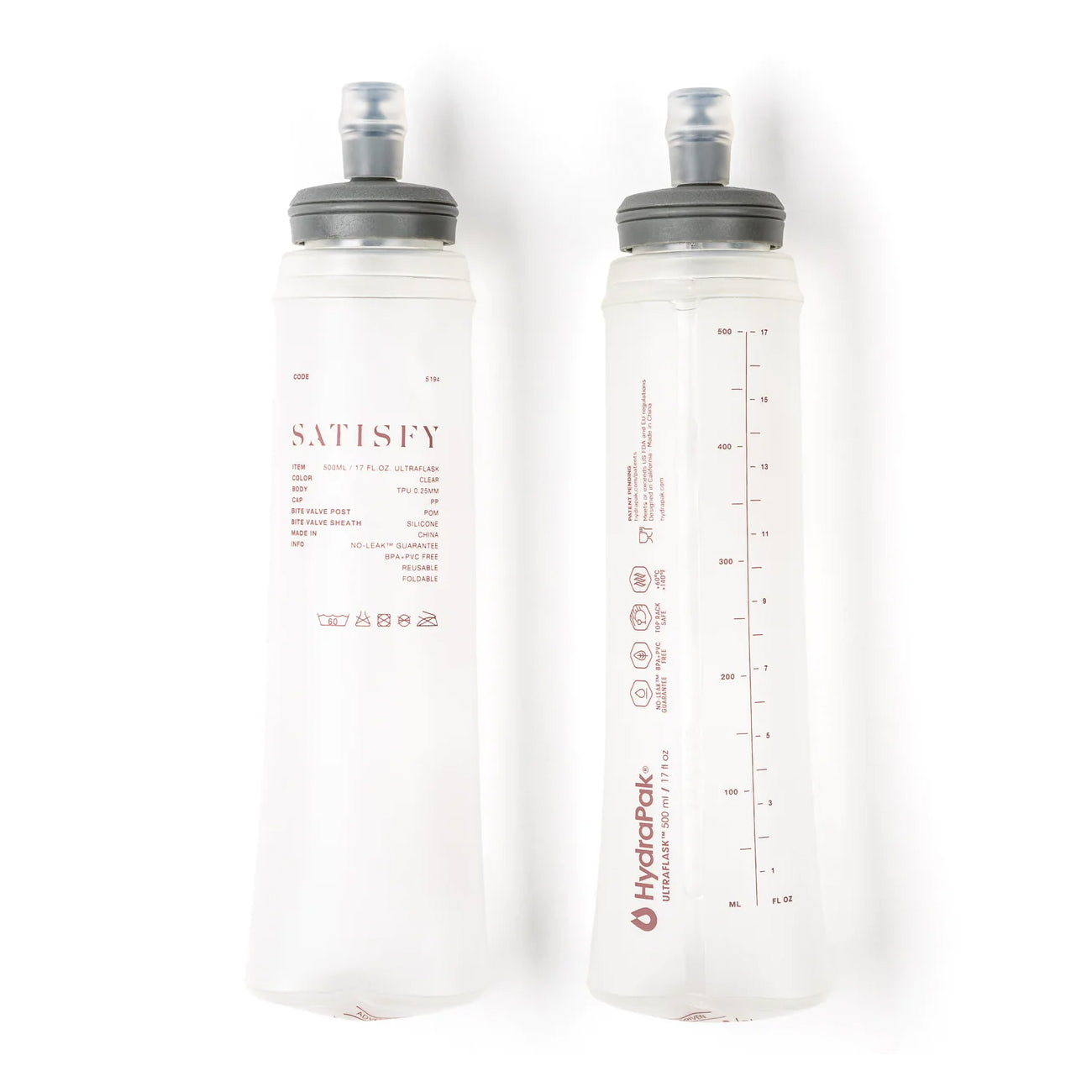 Satisfy HydraPak Soft Flask 2 Pack Canyon 500ml - Achilles Heel