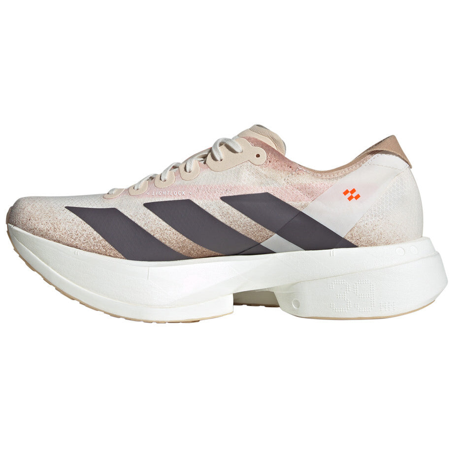 Mens's Adizero Adios Pro 4 Running Shoes Chalk White / Grey Strata / Impact Orange - Achilles Heel