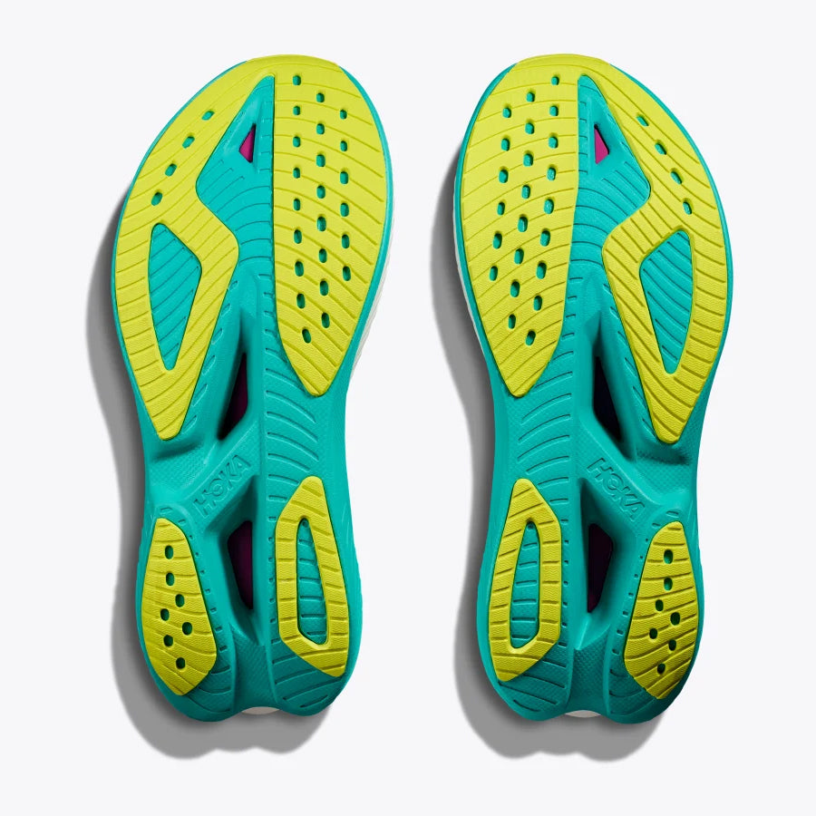 Hoka Women's Mach X 2 Running Shoes Frost / Electric Aqua - Achilles Heel