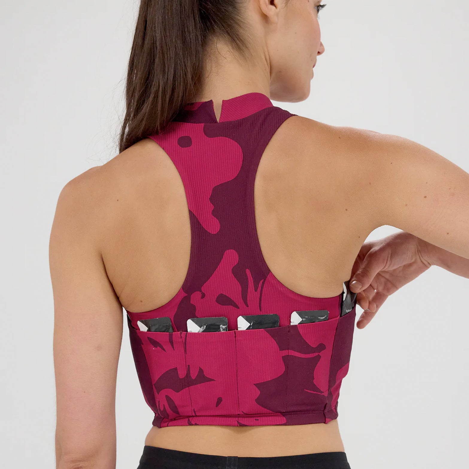 Women's Cadence Vaso Race Crop Fleura / Fig / Berry - Achilles Heel