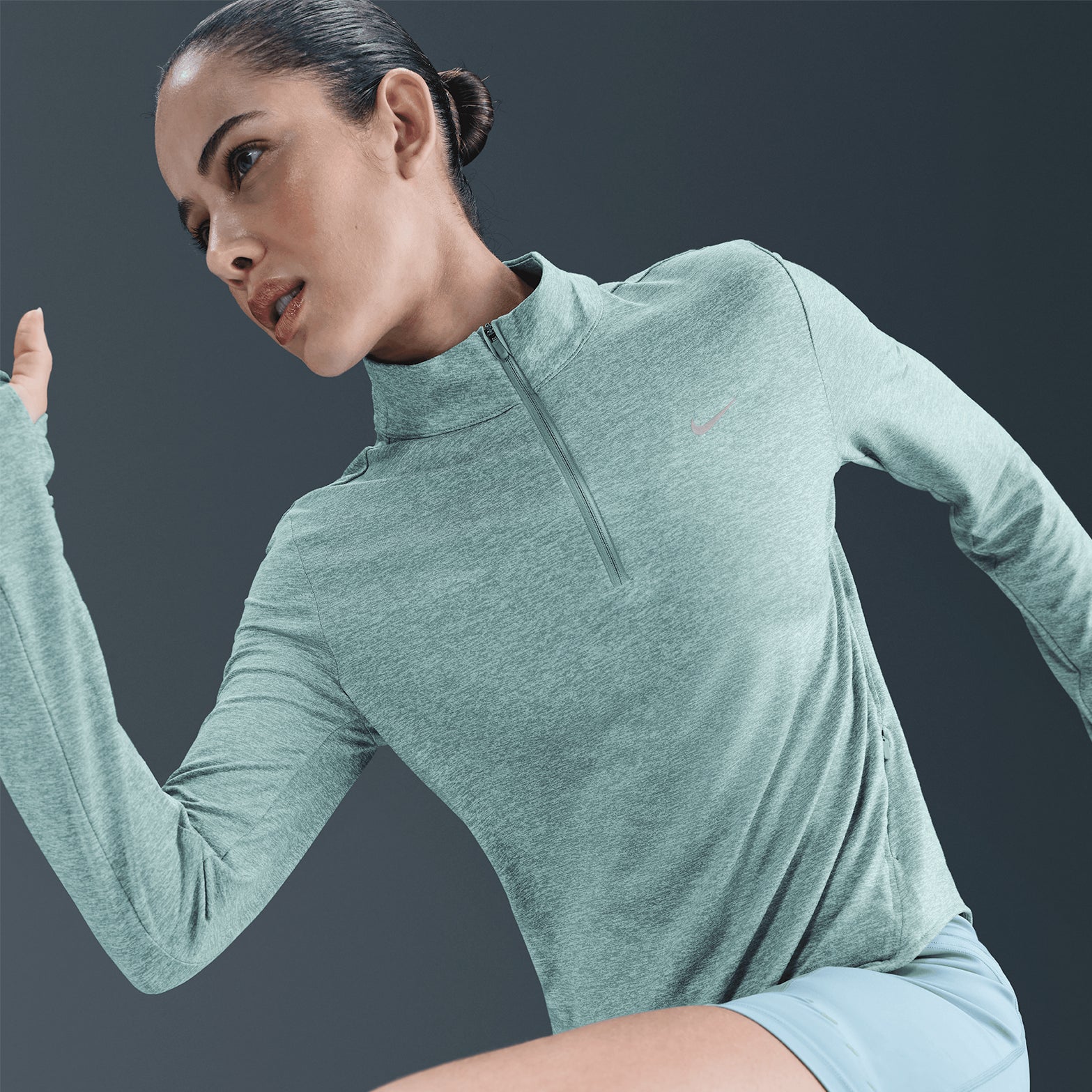 Women's Dri-FIT Swift 1/4 Zip Running Top Cannon / Heather - Achilles Heel
