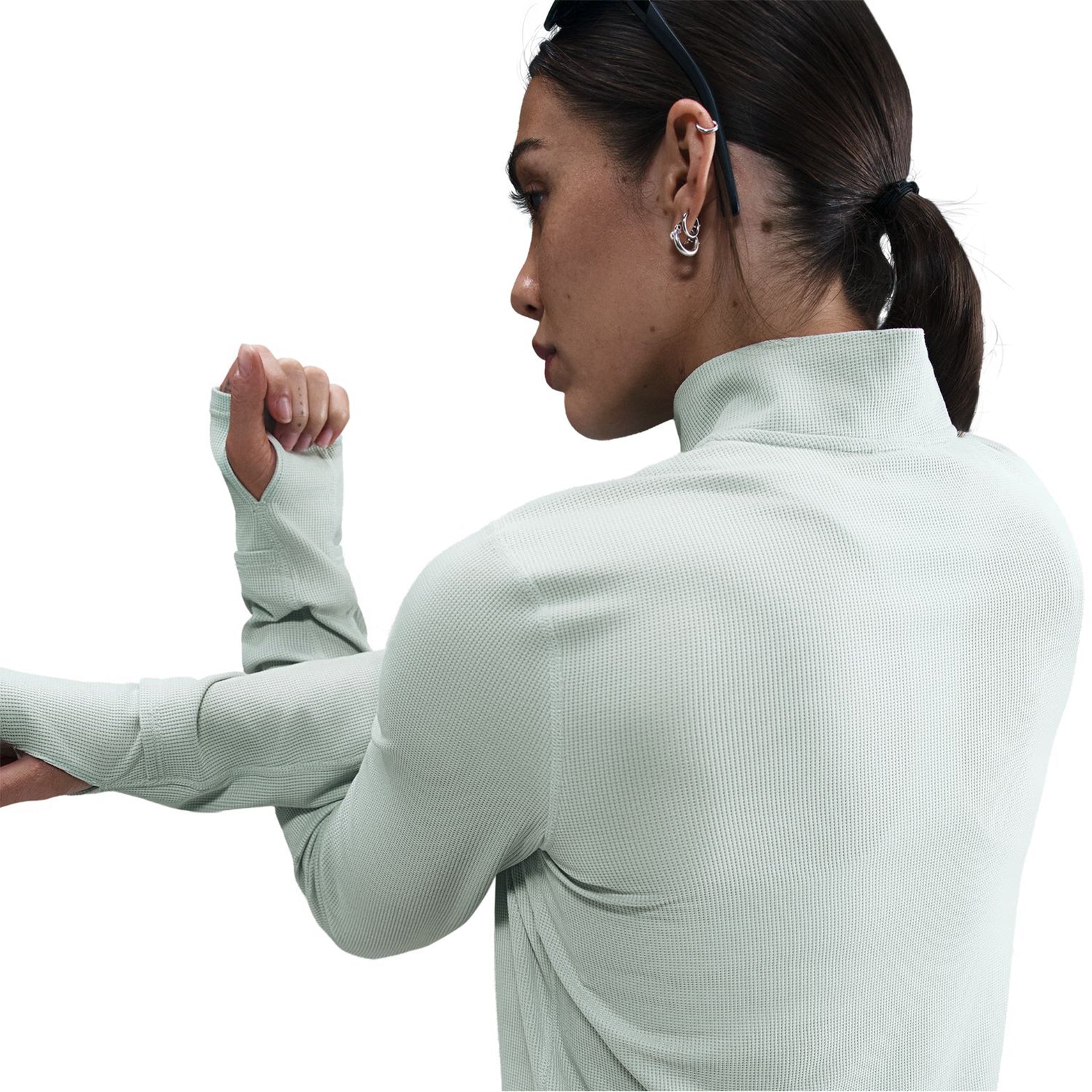 Women's Dri-FIT Trail 1/4 Zip Running Top Light Silver / Summit White - Achilles Heel