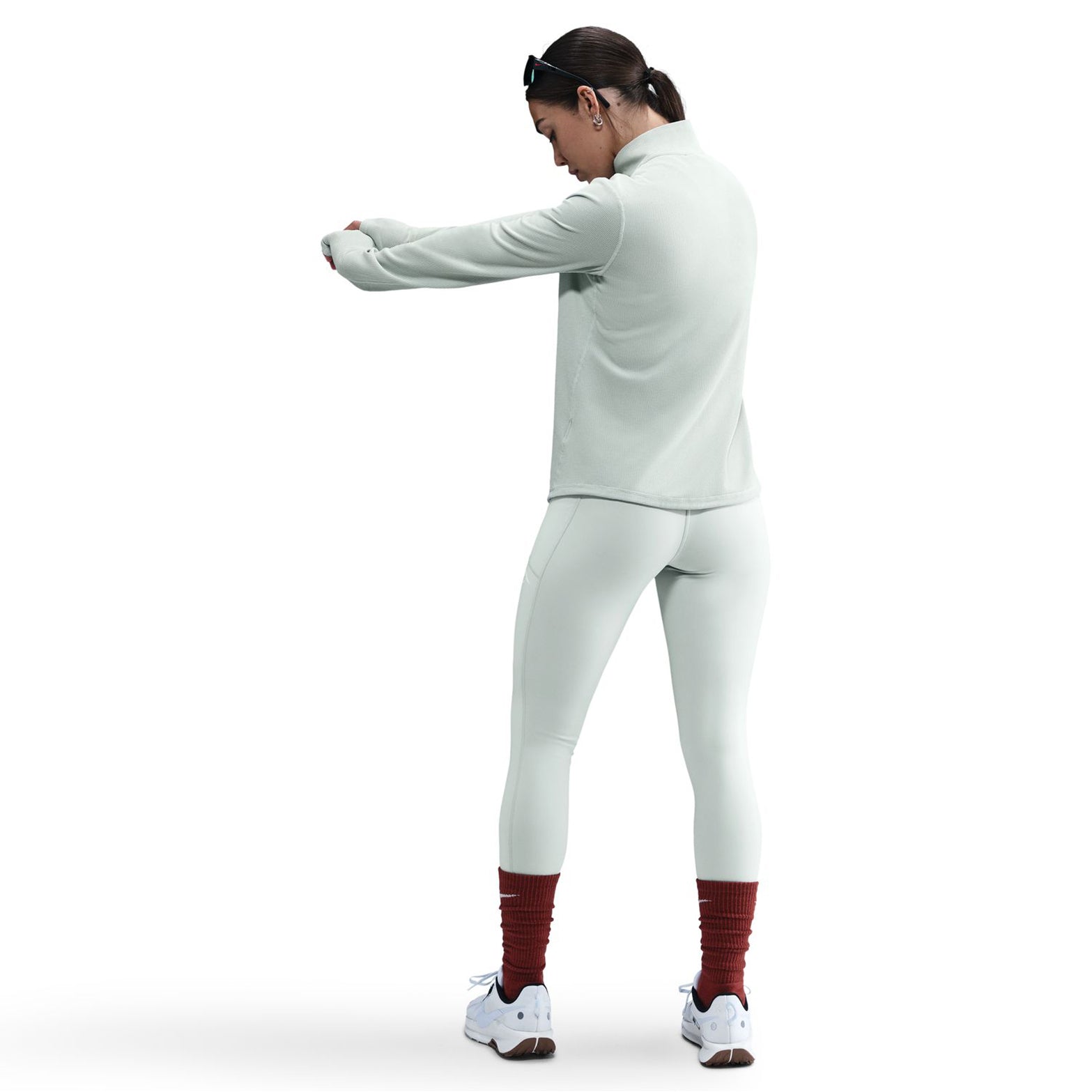 Women's Dri-FIT Trail 1/4 Zip Running Top Light Silver / Summit White - Achilles Heel