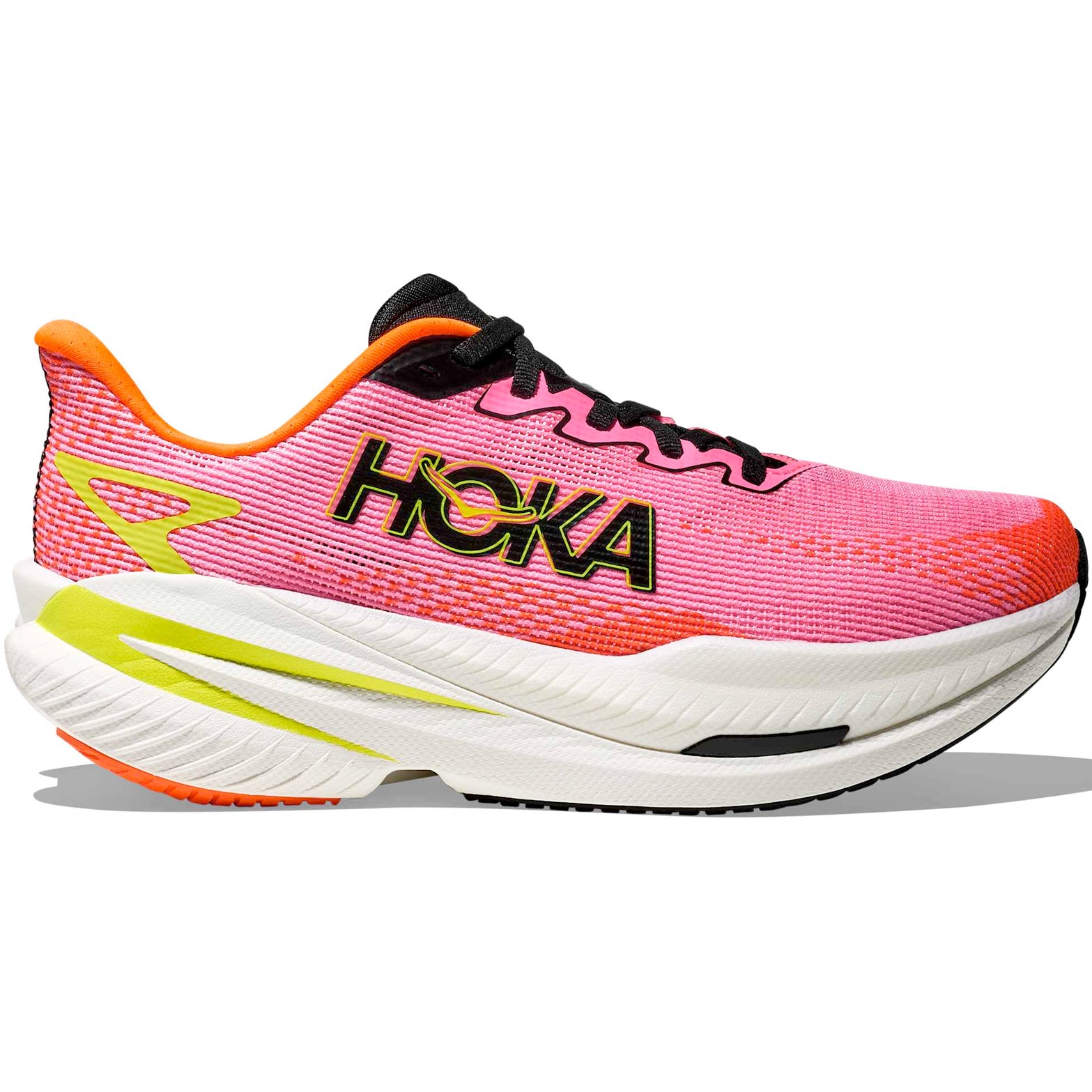 Hoka Women's Mach X Running Shoes Neon Rose Neon Tangerine at