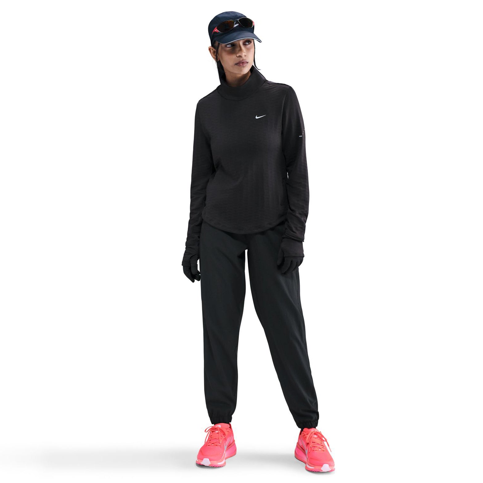 Women's Therma-FIT Turtle Neck Running Top Black - Achilles Heel