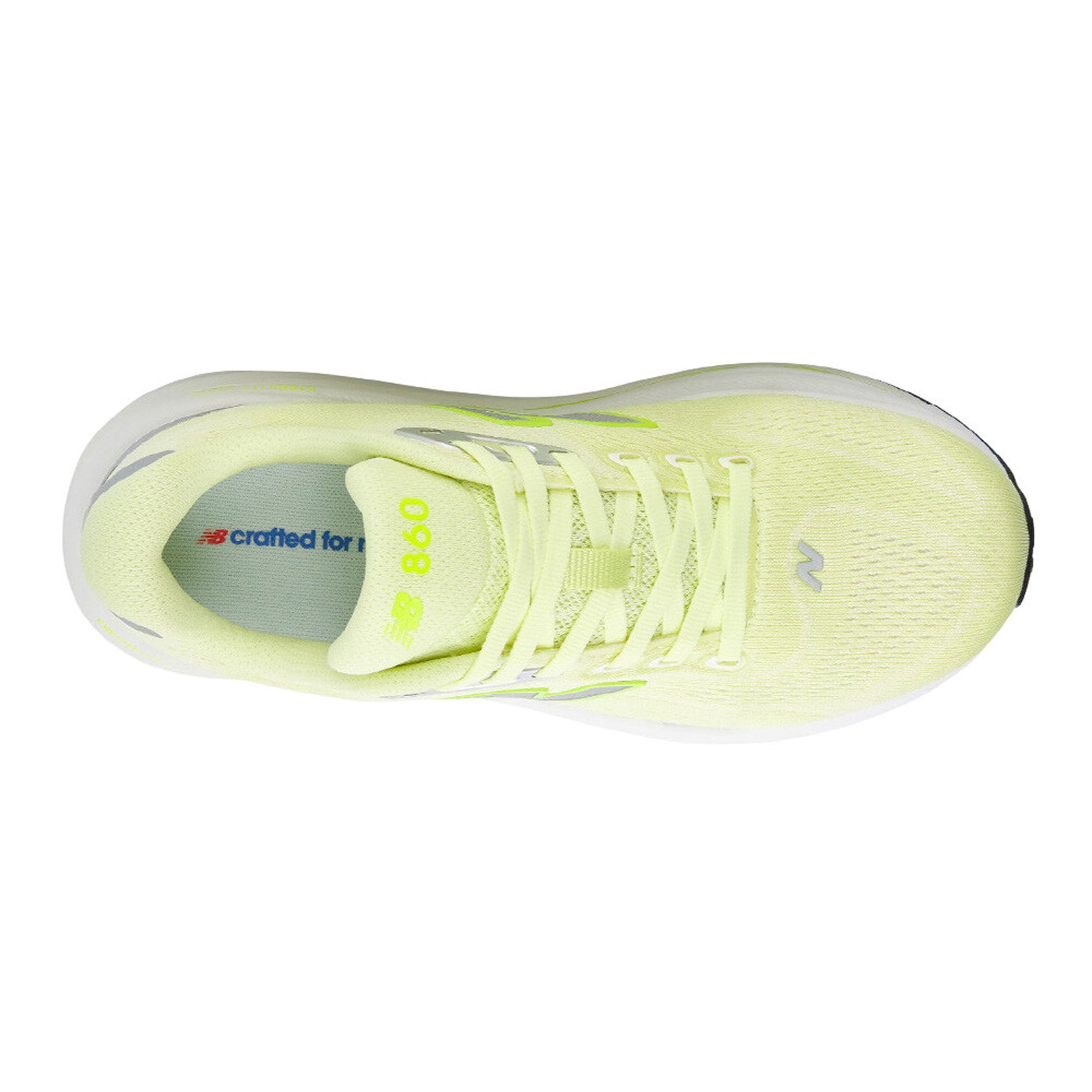 Women's New Balance 860v15 Running Shoes Fennel Seed Alkaline Green top view showing synthetic upper construction with breathable design for daily training