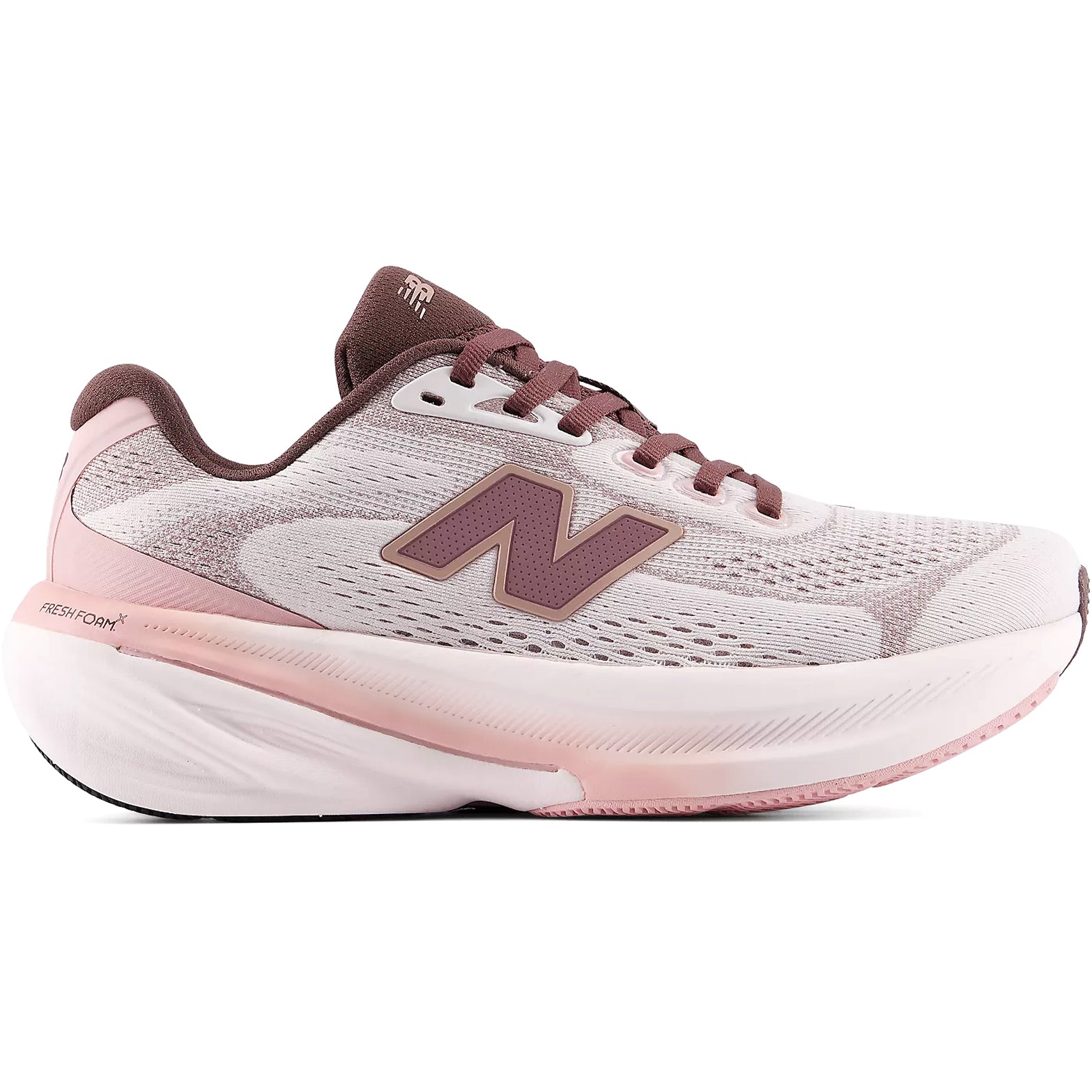Women's New Balance 860v15 Running Shoes Pink Salt Pebble outer side view showing Fresh Foam X midsole with Stability Plane technology and rocker profile for stability running