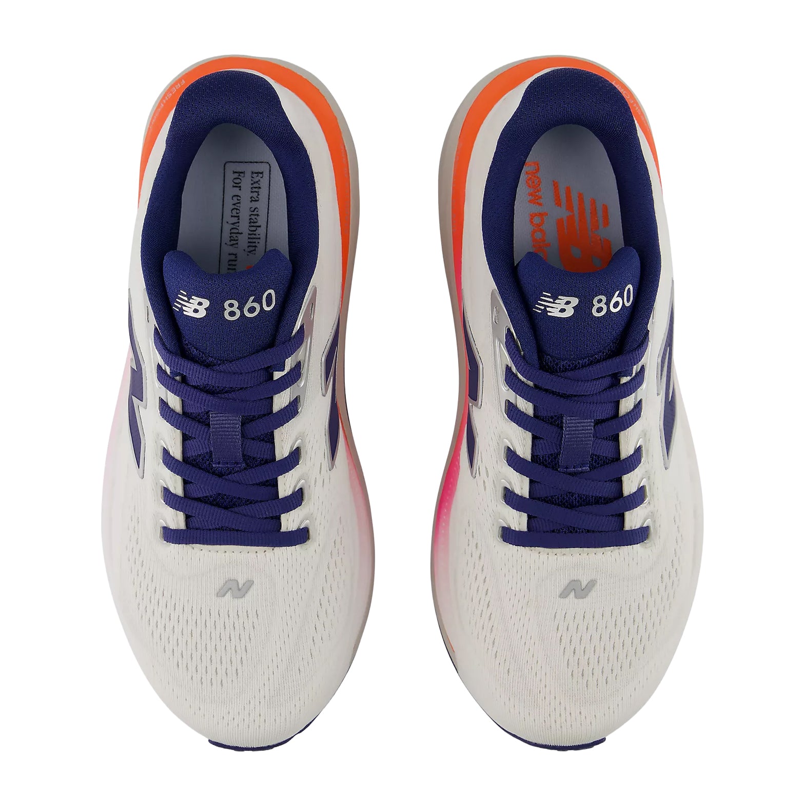 Women's New Balance 860v15 Running Shoes Sea Salt Blue Oyster top view showing synthetic upper construction with breathable design for daily training