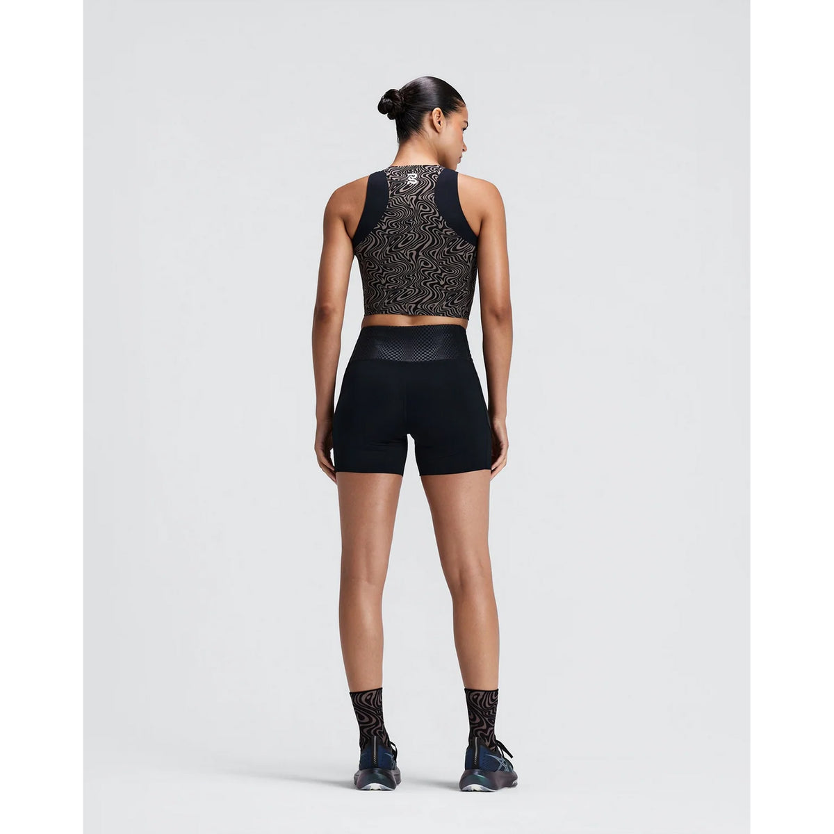 Women's Adapto 2-Way Zip Race Crop - Melted Marble Cocoa / Black