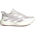 Women's adidas Adizero EVO SL ATR Running Shoes Grey One Ice Purple White Tint outer side view showing LIGHTSTRIKE PRO midsole with Continental rubber outsole and 1.5mm lugs for all-terrain speed
