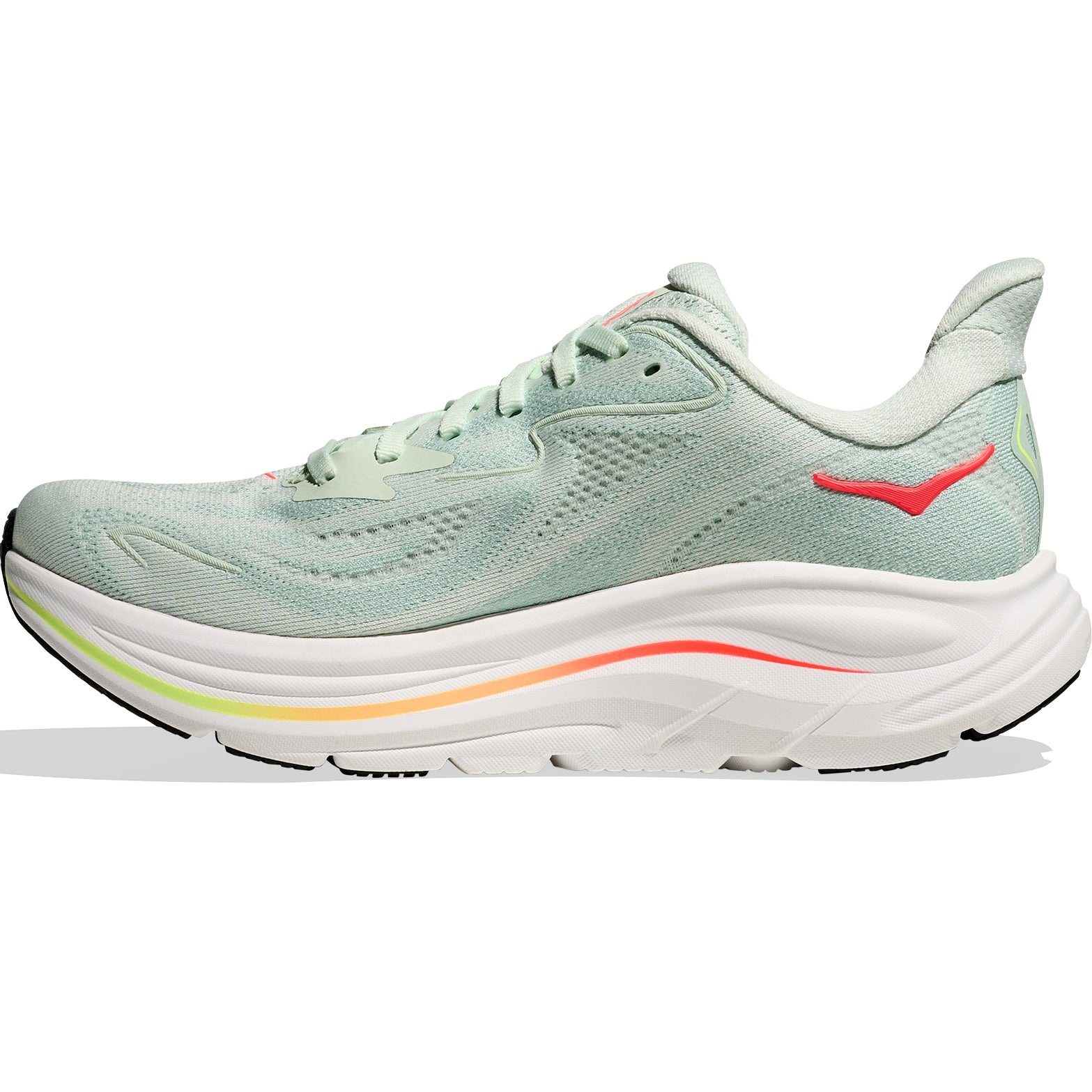 Women's Clifton 10 Running Shoes Sea Glass / Neon Flame