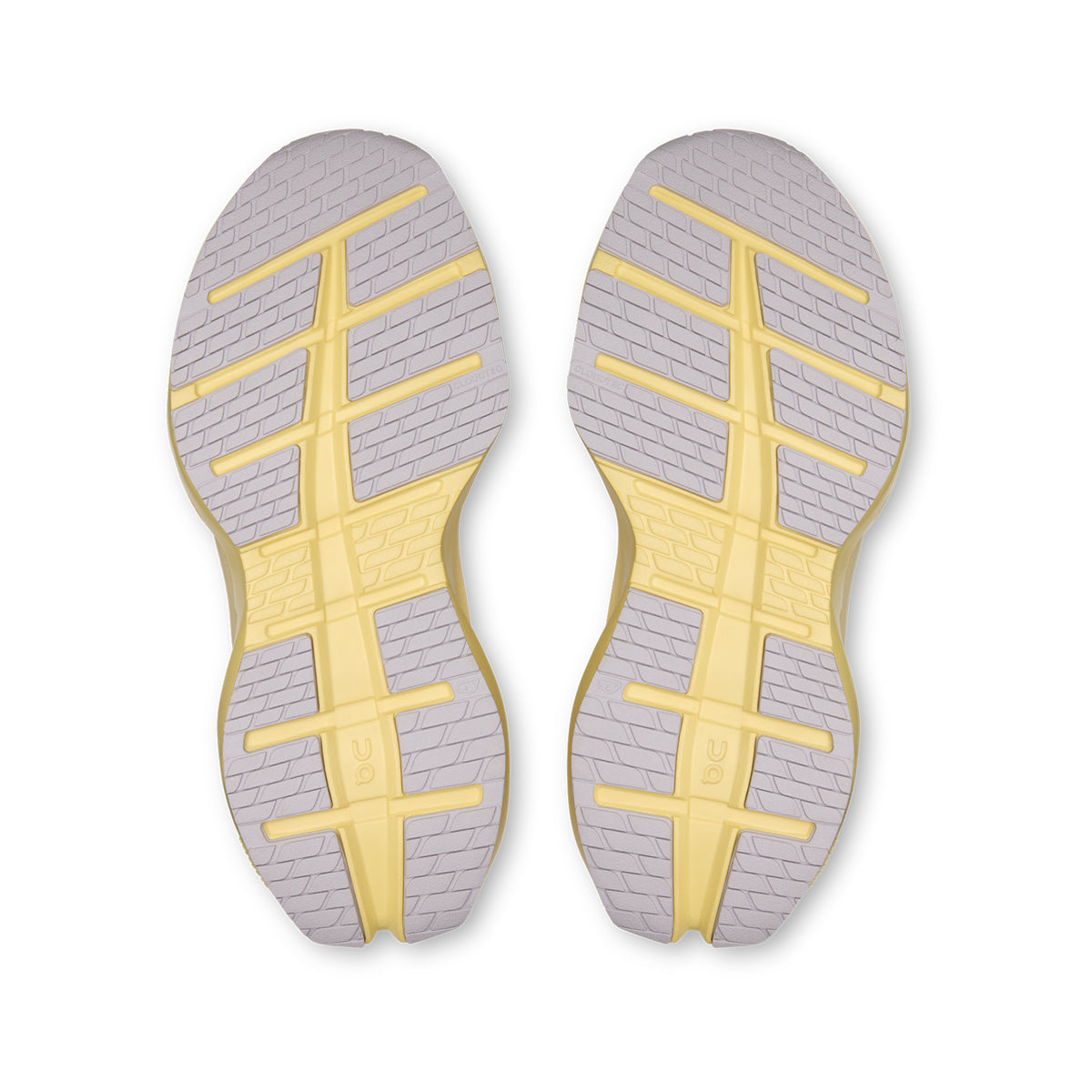 Women's On Cloudrunner 3 Max Running Shoes Ivory Dijon sole view displaying enhanced rubber outsole with wide base and stability-engineered CloudTec geometry for traction and lateral support