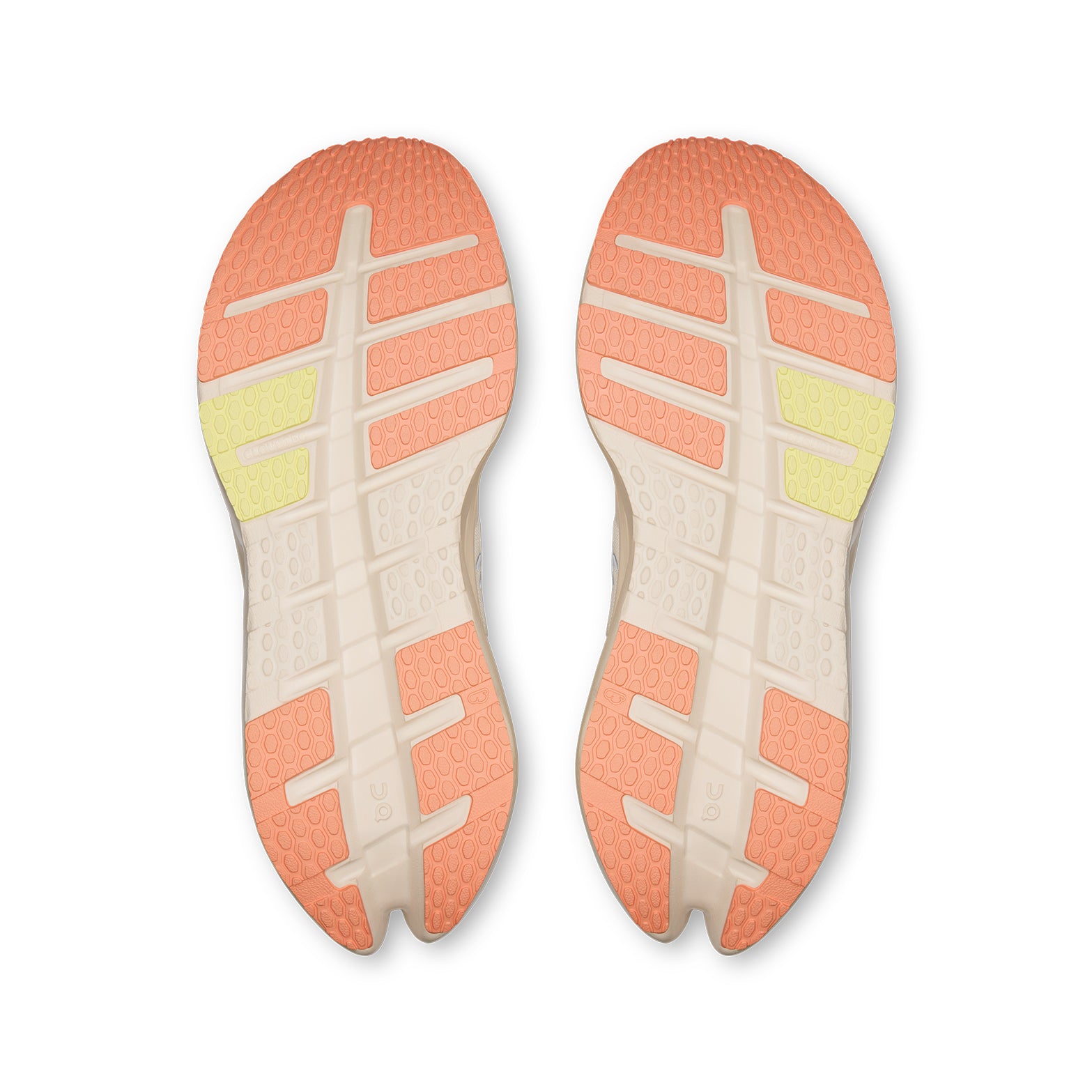 On Cloudrunner 3 women's running shoe in Ivory / Dew — outsole view showing durable rubber tread pattern and dew CloudTec® Helion™ foam midsole stack with wide base platform