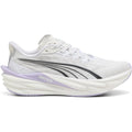 Women's Puma Deviate NITRO 4 Running Shoes Puma White Light Lavender inner side view showing carbon plate with NITRO foam cushioning for propulsive racing performance