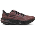 Women's Puma Deviate Pure NITRO Running Shoes Rich Cocoa Puma Black outer side view showing NITROFOAM nitrogen-injected cushioning with plateless flexible construction for daily training