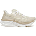 Women's Saucony Endorphin Azura Running Shoes Eggshell Ivory outer side view showing PWRRUN PB superfoam midsole with SpeedRoll geometry for plateless daily road running