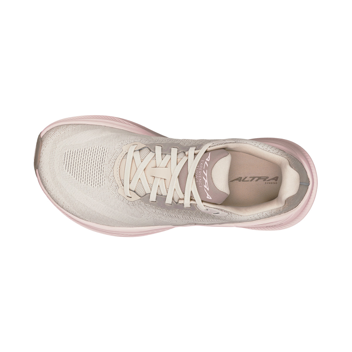 Women's Experience Flow 3 Running Shoes Tan top view showing Altra Fit toe box and engineered mesh upper
